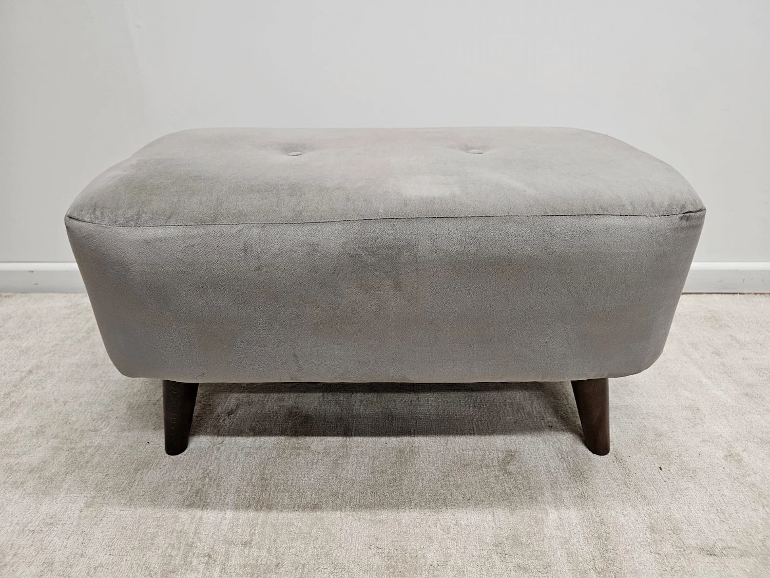 Lisbon Bench Footstool In Mushroom Velvet
