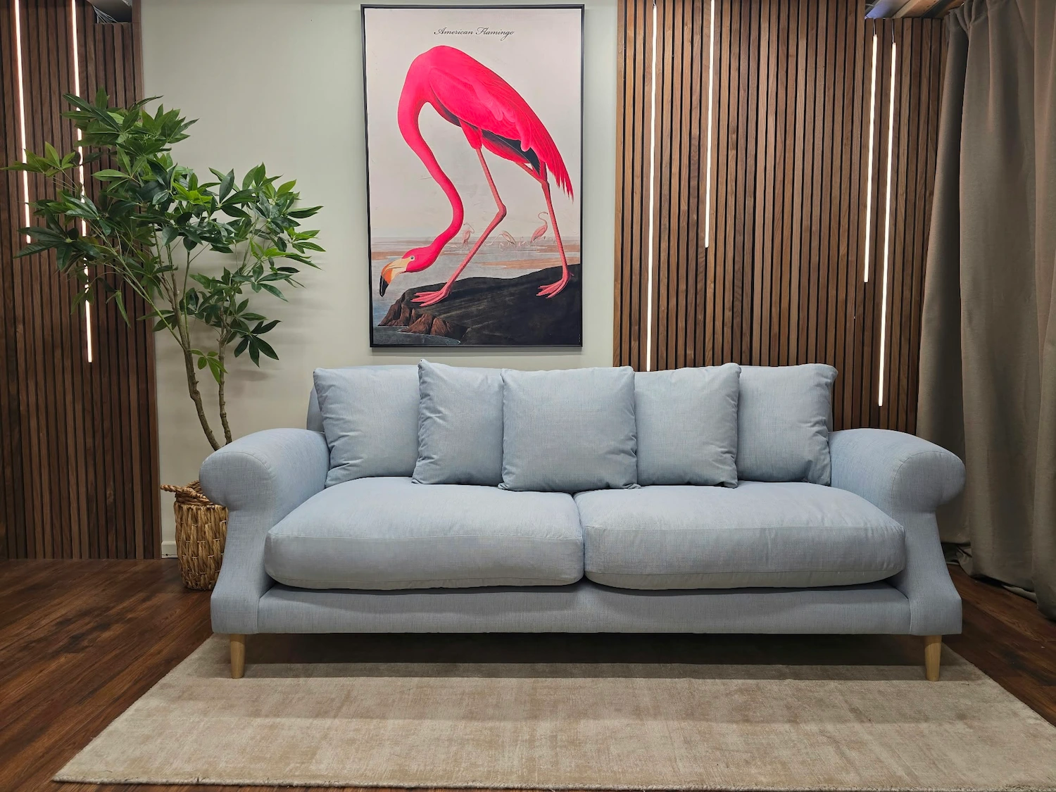 Loaf Crumpet 3 Seater Sofa In Blue Kite Twill